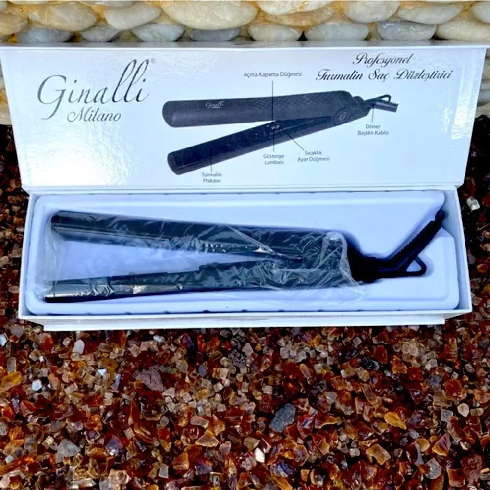 NWOT Ginalli Milano Black Tourmaline Professional Hair Straightener Flat Iron